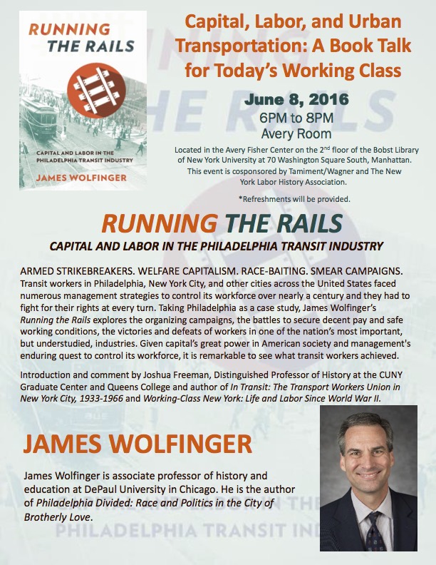 Running the Rails (Book Talk for NYLHA and Tamiment)